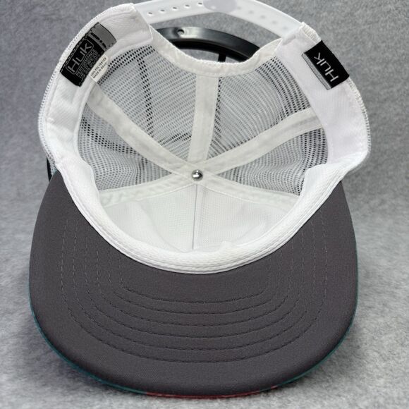 Huk Performance KC Scott Foam Flats Trucker Hat Unisex Hawaiian Flowers Teal - Picture 8 of 12